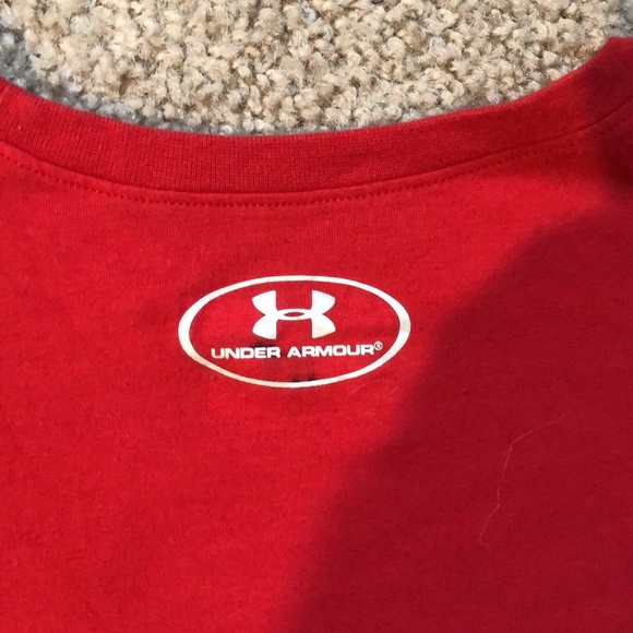 Under Armour Boys Red Baseball Graphic Shirt – Youth Large - Picture 8 of 10